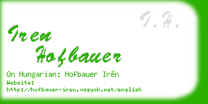 iren hofbauer business card