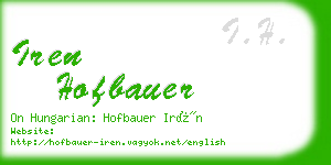 iren hofbauer business card